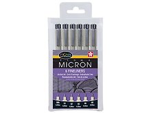 Профессиональный линер PIGMA MICRON 6шт (0,2мм, 0,25мм, 0,3мм, 0,35мм, 0,45мм, 0,5мм) черный в блист., Bruynzeel
