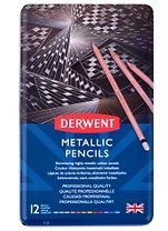 Набор цветных карандашей Metallic 12цв в метал.упак