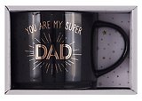 Кружка в подарочной упаковке You are my super Dad (черная) (коробка) (керамика) (12-topsun-202409-04)