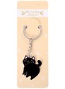 Брелок My lucky charm Котик с хвостиком (черный) (металл)