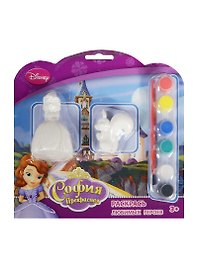 Набор-раскраска Disney 2 фигурки София и Белочка (185223) (+краски+кисть) (3+) (блистер) (русс. уп.) (в кор. 2х30шт)