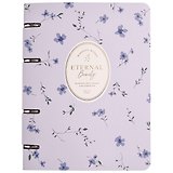Тетрадь 120л кл. "Posy", фиолетовый, на кольцах, мел.картон, микротекстурирование, ламинация, тиснение золотой фольгой