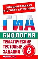 Биология. 8 класс. Тематические тестовые задания для подготовки к ГИА