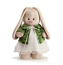 Мягкая игрушка Зайка Ми в зеленом пальто и белом платье (31 см) (StM-034)
