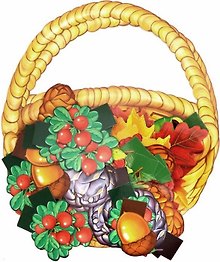 Корзинка с дарами осени. Дидактический набор. 64 картинки