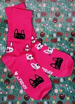 Дизайнерские носки St.Friday,размер 38-41, фуксия