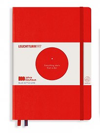 Книга для записей A5, 125 листов в точку "Bauhaus Edition", твердая обложка, красный, Leuchtturm1917