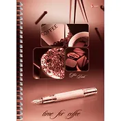 Тетрадь А4 80л кл. "Офис (Time for coffe)" евроспираль,офсет,мел.карт., Listoff