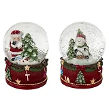 Фигурка декоративная Дед Мороз,Снеговик в стеклянном шаре, 2 варианта (6х6х8) (823398)