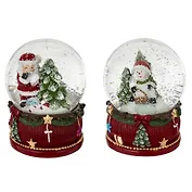 Фигурка декоративная Дед Мороз,Снеговик в стеклянном шаре, 2 варианта (6х6х8) (823398)