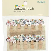 Прищепки декоративные с веревкой 10 шт. Велосипеды