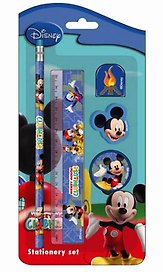 Набор канцелярский "Mickey Club House Drive" (карандаш ч/гр, линейка, точилка, ластик, зажим) блистер, Disney