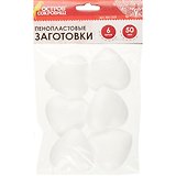Пенопластовые заготовки для творчества Сердечки, 6шт., 50мм, ОСТРОВ СОКРОВИЩ, 661359