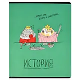 Тетрадь предметная в клетку Феникс+, "Любознательные коты. История", 48 листов
