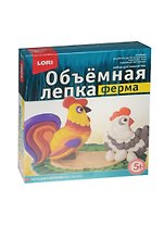 LORI Ол-013 Лепка объемная Ферма Петушок и Курочка (набор д/творч.) (5+) (коробка)