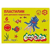 Пластилин 6 цветов, 90 г, мягкий, Каляка-Маляка