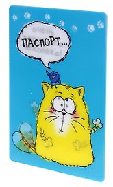 Обложка для паспорта с эффектом голографии пластик Котэ 13,7*9,6см (585289)
