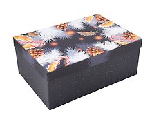 Коробка подарочная "СКАЗОЧНАЯ ПОЛНОЧЬ" 30.5*20*13см, Новый год, картон