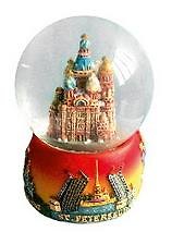 Сувенир АКМ Сноубол СПб h=6,5см "Спас-на-Крови" красн. основ. 097R-45-01