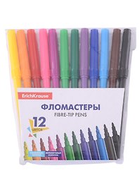 Фломастеры Erich Krause, Basic, 12 цветов