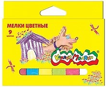 Мелки цветные "Каляка-Маляка", 9 цв. квадратные