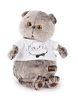 Мягкая игрушка Басик в футболке с принтом Мордочка Басика (19 см) (Ks19-057)
