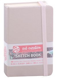 Блокнот для зарисовок 9*14см 80л "Art Creation" 140г/м2, 7БЦ, Розовое шампанское (цвет металлик), Fabriano 