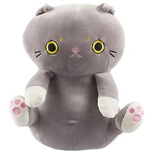 Мягкая игрушка  Кот сидит серый (35 см)