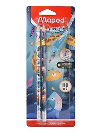 Карандаши чернографитные с ластиком «Jungle Fever», Maped, HB, 2 штуки