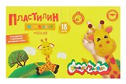 Пластилин 18цв 270г восковой "Каляка-Маляка" стек