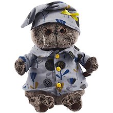 Мягкая игрушка Басик в голубой пижаме в цветочек (25 см) (Ks25-126)