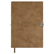 Ежедневник дат. 2026г. А5 176л "Тиволи глосс" бежевый, кожзам, мягк. переплет, застёжка-резинка, блинт.тиснение, офсет, справ.мат-лы, ляссе, инд.уп