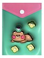 Папка-конверт А6 на кнопке "Kawaii. Мишка 3D", вертикальная
