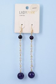 Серьги `LADY PINK` NATURAL STONES (222404)