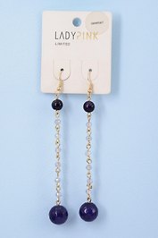 Серьги `LADY PINK` NATURAL STONES (222404)