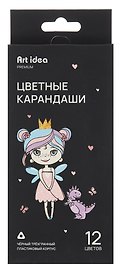 Карандаши цветные «Black», Art idea, 12 цветов