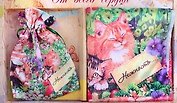 Набор подарочный зеркало + платок Коты 21,5*13,5 см (637971)