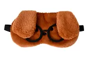 Маска для сна Собачка коричневая в очках (плюш) (пакет) (12-37395-202508-XP12) (Lafilaf)