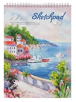Скетчбук А4 40л "Тихая гавань" белый офсет, 80г/м2, тв.обложка, спираль