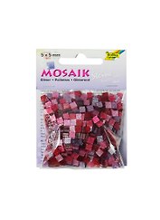 Мозаика для декор. Розовый фольга (61101) (5х5 мм) микст (упаковка)