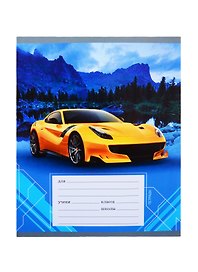 Тетрадь в клетку Unnika «Спортивные авто» в ассортименте, 24 листа