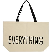 Сумка-шоппер большая Everything бежевая, текстиль 70см.*45см.*17см.