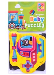 Мягкие магнитные Baby puzzle "Транспорт" 2 картинки, 7 эл.
