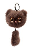 Брелок Котик с хвостиком коричневый (плюш) (17см) (12-81018-202510-SPT-12) - 1