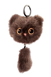 Брелок Котик с хвостиком коричневый (плюш) (17см) (12-81018-202510-SPT-12)
