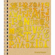 Скетчбук А6, 80л. Коллекция шрифтов 7Б, крафт- бумага 100гр/м2, на гребне