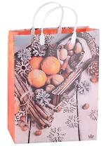 Пакет подарочный пластик L, ассорти НГ