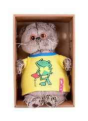 Игрушка мягкая Budi Basa, Басик в футболке с принтом Лягушонок (19 см) (Ks19-134)