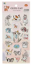 Наклейки зефирные Серые Котята