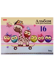 Альбом для рисования Hatber, "Мультяшки", А4, 16 листов, на скобе, в ассортименте